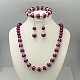 Juegos de joyas de perlas de vidrio:Aretes SJEW-JS00244-09-1