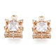 Brass Micro Pave Clear Cubic Zirconia Charms KK-N216-568LG-2
