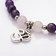 À double usage rondes perles de pierres précieuses personnalisés 4 couche film étirable bracelets / colliers BJEW-JB01906-01-8