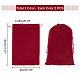 Pandahall elite 8pcs 4色のベルベットパッキングポーチ  巾着袋  長方形  ミックスカラー  30x20cm  2個/カラー TP-PH0001-20-2