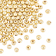 DICOSMETIC 100Pcs 2 Styles Crackle Round Spacer Bead 6mm Disco Ball Beads Smooth Surface Loose Bead with Texture Golden Alloy Round Bead for DIY Necklaces Bracelet Jewelry Making FIND-DC0002-08-1