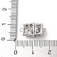 925 fermaglio magnetico in argento sterling placcato in rodio con pavé di zirconi trasparenti STER-D005-04P-4