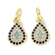 Real 18K Gold Plated Brass Micro Pave Cubic Zirconia Pendants KK-L209-043G-01-1