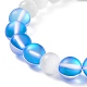 5 braccialetto elastico con pietre di luna sintetiche a 5 colori e occhi di gatto e zirconi cubici per le donne BJEW-JB08972-7