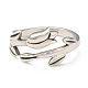 304 Stainless Steel Flower of Life Open Cuff Ring for Women RJEW-I096-30P-2