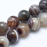 Natur Botswana Achat Perlen Stränge, Runde, 4~5 mm, Bohrung: 0.5 mm, ca. 95 Stk. / Strang, 15.7 Zoll (40 cm)