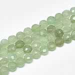 Verde naturale perline avventurina fili, sfaccettato, rotondo e piatto, 8~8.5x4.5~5mm, Foro: 1 mm, circa 25pcs/filo, 7.8 pollice