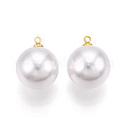 Подвески из латуни и АБС-пластика с имитацией жемчуга KK-N261-16mm-121G