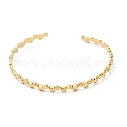 Placage ionique (ip) 304 bracelets de manchette ronds plats en acier inoxydable pour femmes BJEW-L682-010G
