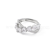 Кольцо из прозрачного кубического циркония в форме сердца RJEW-K240-06P