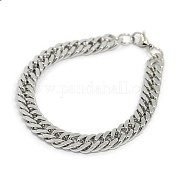 Модные браслеты из кубинской цепи из нержавеющей стали 304 STAS-A028-B064P