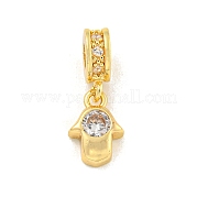Латунные микропаве прозрачные подвески с фианитом KK-U007-02G-03