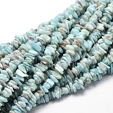 Natural Larimar Chip Beads Strands X-G-E271-77