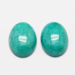 Cabuchones imitación amazonite, sintético, teñido, oval, turquesa, 25x18x6mm