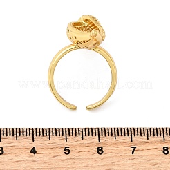 Латунные микропаве прозрачные кубические цирконии регулируемые открытые манжеты кольца для женщин&nbsp;RJEW-I111-02G-02