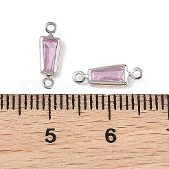 Breloques connecteurs trapézoïdaux en laiton pavé de zircone cubique shegrace&nbsp;XGRQ2O907-444B-P