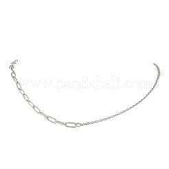 4 juego de collar de cadena mixta de acero inoxidable 304 de 4 estilos&nbsp;NJEW-JN05982