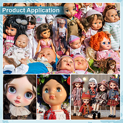 3 пара двухцветных железных и полистироловых глаз для кукол-питомцев&nbsp;DIY-PH0031-58A