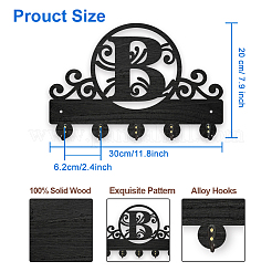 Perchas de pared de madera y hierro&nbsp;HJEW-WH0055-218