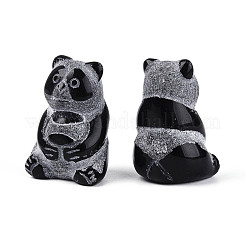 Декоративные панды из натурального обсидиана&nbsp;G-T144-80