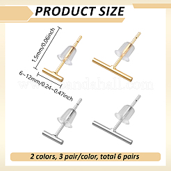 6 комплект из 2-х цветных серег-гвоздиков из сплава для женщин&nbsp;EJEW-GO0007-007