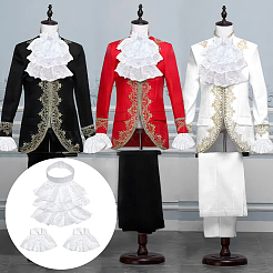 Комплект из полиэстерового кружева со съемным воротником и рукавами&nbsp;AJEW-WH0248-638B