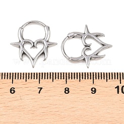 Серьги-хрящи в форме сердца с шипами из нержавеющей стали 316&nbsp;AJEW-C044-13AS