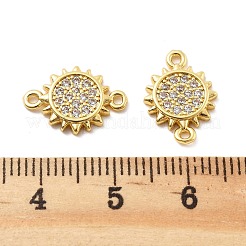 Шармы-соединители из латуни с микропаве из прозрачного кубического циркония&nbsp;KK-P304-01G