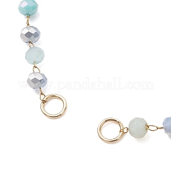 Изготовление браслета из цепочек с гранеными стеклянными бусинами-ронделями ручной работы.&nbsp;AJEW-JB01584