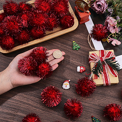 32 palla di pompon in pelliccia sintetica con paillettes morbide&nbsp;DIY-SC0033-96C
