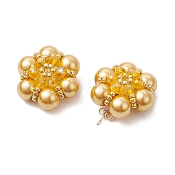 Pendientes con forma de flor y cuentas de semillas de vidrio&nbsp;EJEW-MZ00349-03