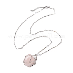 304 in acciaio inossidabile con catena a maglie ondulate in macramè&nbsp;NJEW-JN05065-02