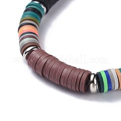 Cuentas de heishi de arcilla polimérica perlas pulseras elásticas&nbsp;BJEW-JB04447-01