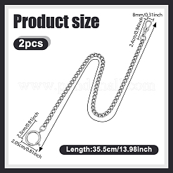2 cadena de reloj de bolsillo con clip de hierro&nbsp;DIY-GA0009-69P