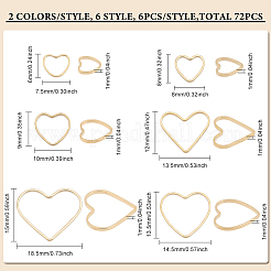 72шт 12 стильных латунных соединительных кольца&nbsp;KK-FH0005-73