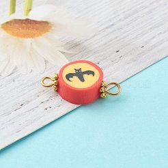 Хэллоуин / Рождество тема плоские круглые соединители из полимерной глины&nbsp;PALLOY-JF00713