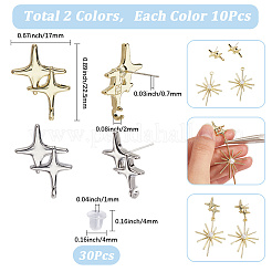 20 шт. фурнитура для сережек-гвоздиков из сплава&nbsp;FIND-SC0015-54