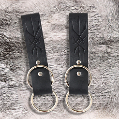2шт. прямоугольная подвеска из искусственной кожи в стиле средневековья. с кольцом из сплава&nbsp;AJEW-CL0001-84A
