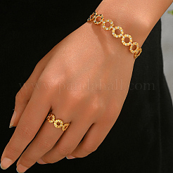 Elegantes Armreif- und Ring-Set aus Messing mit Mikropavé-Fassung aus klaren Zirkonia für Damen&nbsp;DL4385
