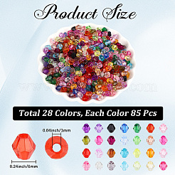 2380 pz 28 colori perline acriliche trasparenti&nbsp;TACR-PA0001-34B