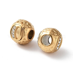 Cuentas europeas de rhinestone de acero inoxidable 304 con revestimiento iónico (IP)&nbsp;STAS-A092-10O-G