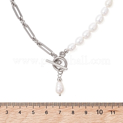 Collane con perline di riso in perle d'acqua dolce coltivate naturali&nbsp;NJEW-JN05959-02