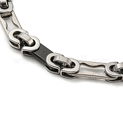 Двухцветный браслет из нержавеющей стали 201 с овальными звеньями&nbsp;BJEW-B078-44BP