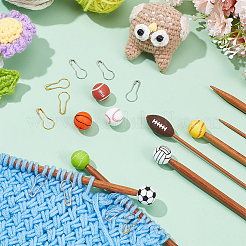 8 stücke 8 arten sport silikon perlen stricken nadel protektoren/stricken nadel stopper&nbsp;DIY-NB0010-34