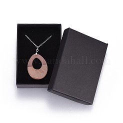 Colliers à pendentif en résine et bois&nbsp;NJEW-JN02325-M