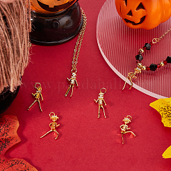 6 шт. 2 стиля хэллоуин латунные микропаве кубические циркониевые подвески&nbsp;ZIRC-BBC0002-76
