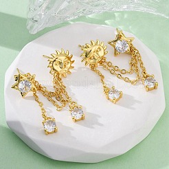 Серьги-гвоздики из циркония&nbsp;EJEW-H158-24G