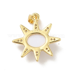 Pendentifs avec zircon cubiques à micro-pavés en laiton&nbsp;KK-B059-46G-C