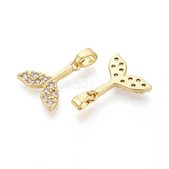 Латунные микропаве прозрачные кубические циркониевые подвески&nbsp;KK-N259-10G