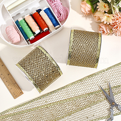 2 Rolle glitzerndes Polyester-Netzband mit Pailletten&nbsp;OCOR-ME0001-61A